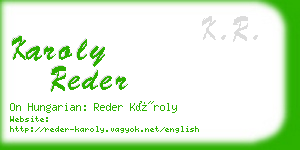 karoly reder business card